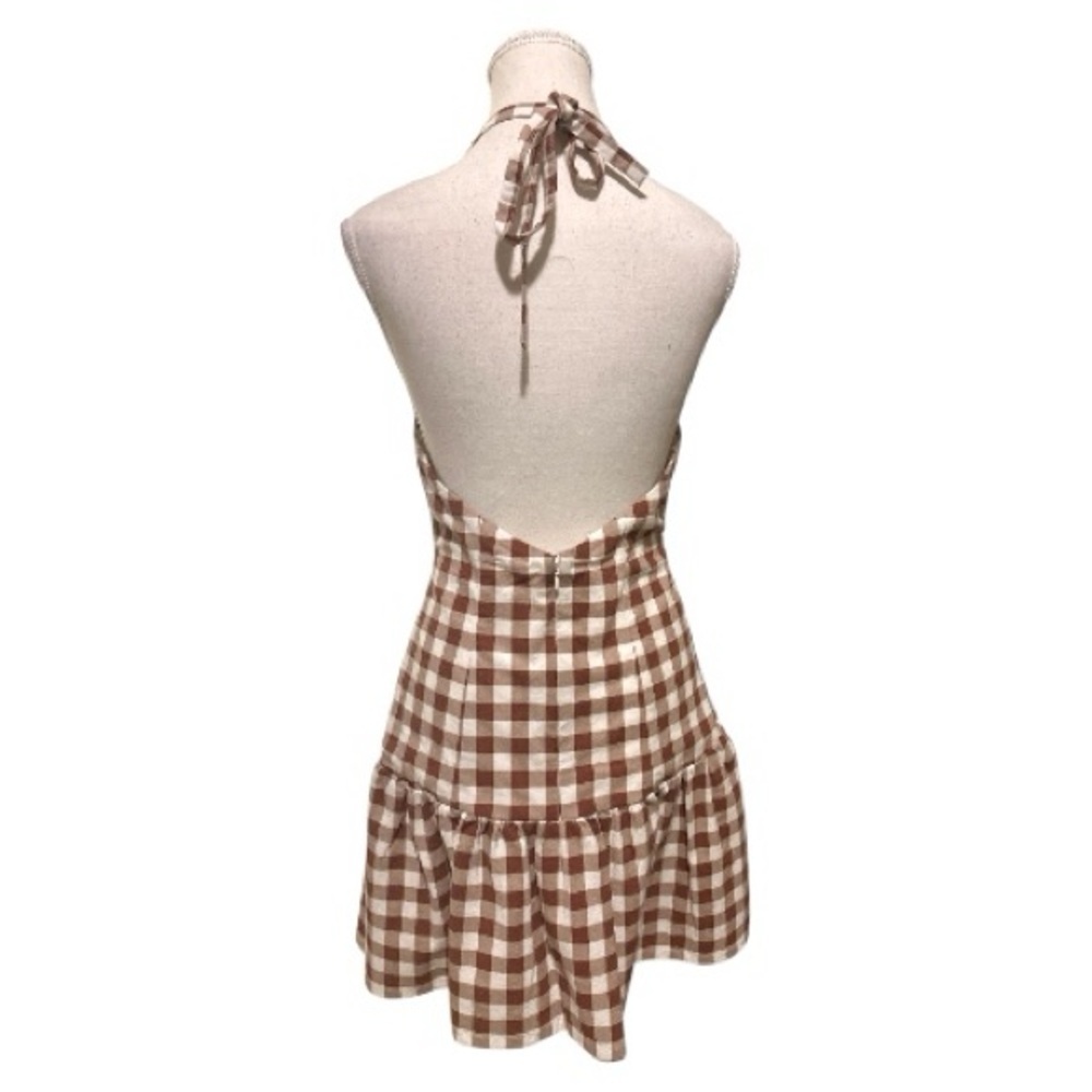 Free People Cecil Mini Gingham Halter Dress Size XS NWT - Picture 10 of 16